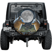 Lotusprinthandmade Couple Wolf Spare Tire Cover Without Backup Camera Hole 6 Sizes 32 in.