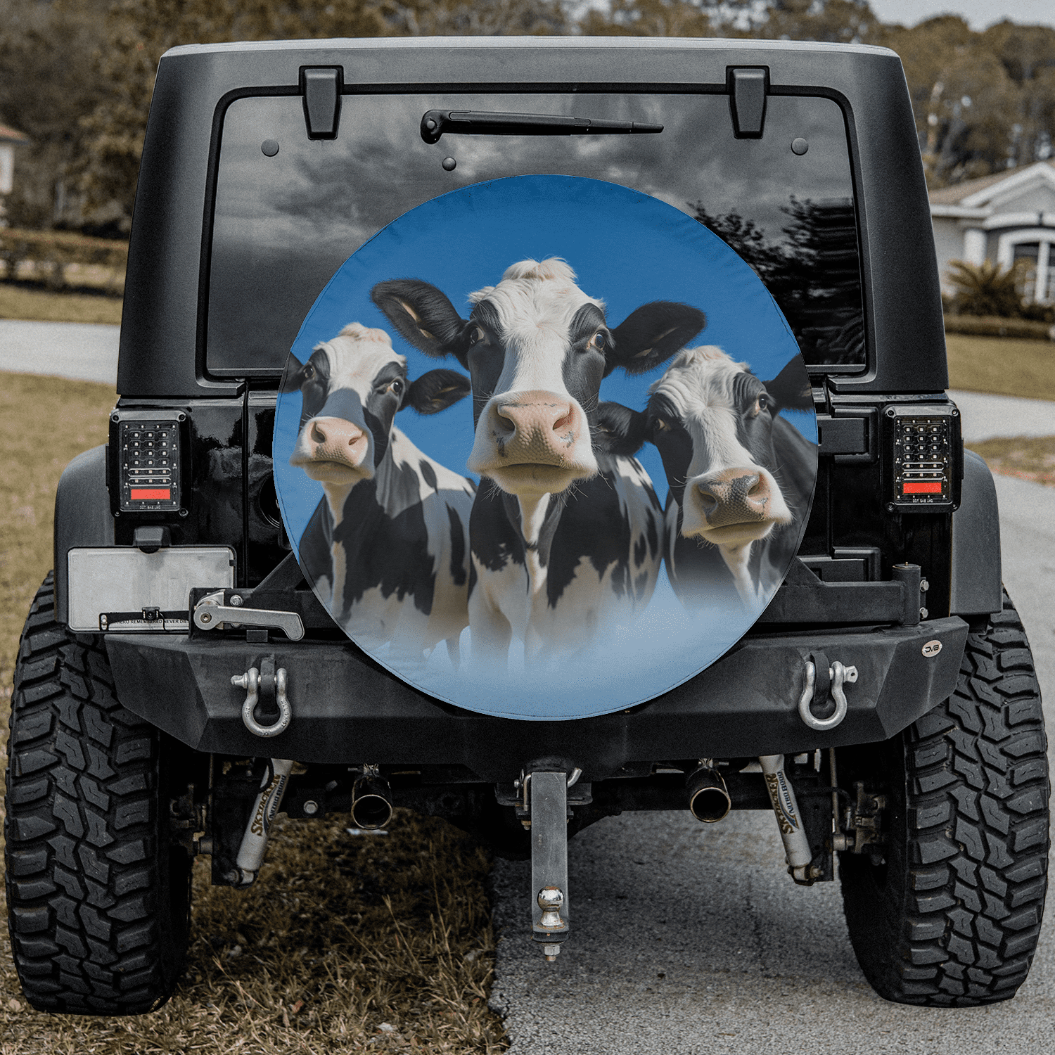 Cow Skull with Flowers/Floral Spare Tire Cover for any newest Vehicle, Make, Model and Size