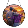 thumbnail image 1 of Lotusprinthandmade Custom Photo Couple Stained Glass Suncatcher for Window Hanging Cir6in, 1 of 5