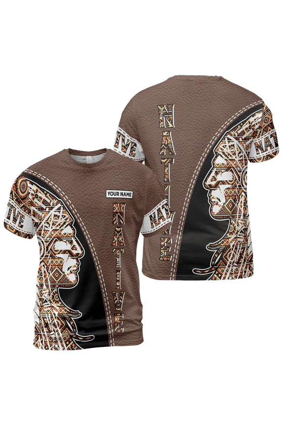 Customized Name Native America Unisex T Shirt 3D Multicolor Size XL
