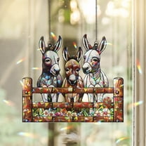 Lotusprinthandmade Cute Donkeys Custom Shape Broken Glass Hologram Ornament 3.5in, 3d donkeys holographic decoration