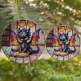 thumbnail image 1 of Lotusprinthandmade Cute Dragon with Book Stained Glass Suncatcher for Window Hanging Cir6in, 1 of 4