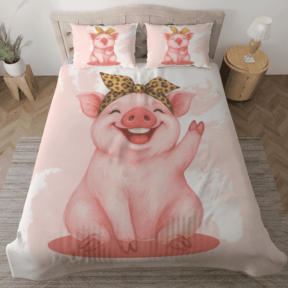 Lotusprinthandmade Cute Pig Lovers Bedding Set