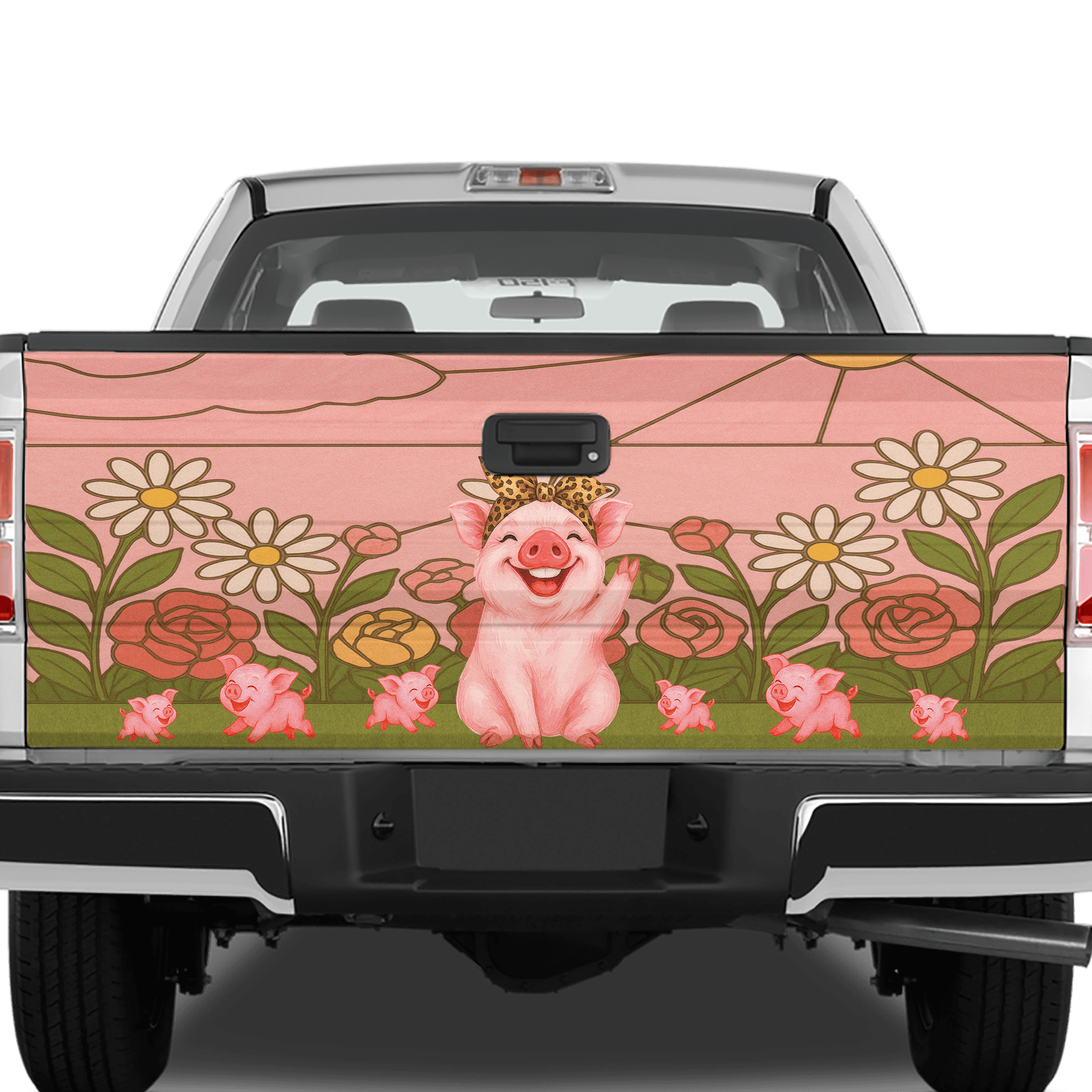 Lotusprinthandmade Cute Pig Lovers Tailgate Wrap 2 Sizes (26