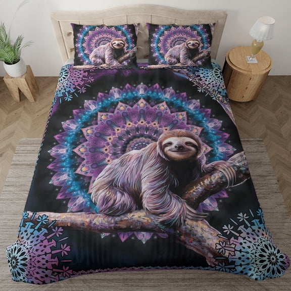 Lotusprinthandmade Cute Sloth Bedding Set 60 x 80 Inch