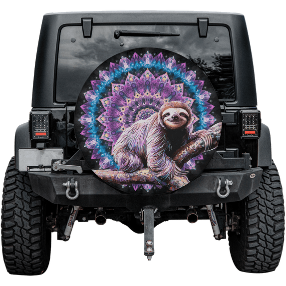 Lotusprinthandmade Cute Sloth Spare Tire Cover Without Backup Camera Hole 6 Sizes (29 in.), Adorable Sloth-Themed Tire Protector