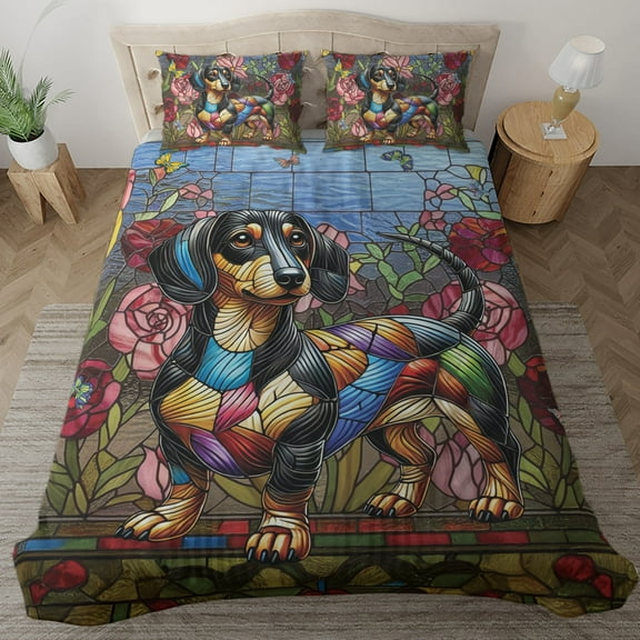 Lotusprinthandmade Dachshund Dog 3D Bedding Set (Made in Vietnam) (60x80), Durable And High-Quality Animal-Themed Bedding