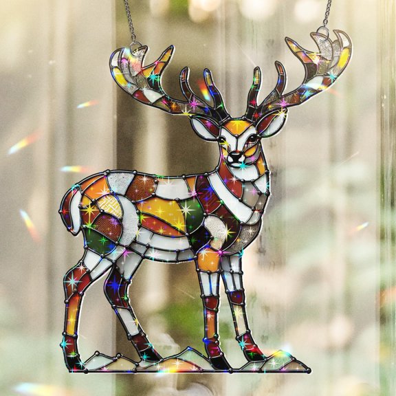 Lotusprinthandmade Deer Hunting Custom Shape Star Hologram Ornament 3.5in, hunting themed holographic decoration, 3d deer hunting ornament
