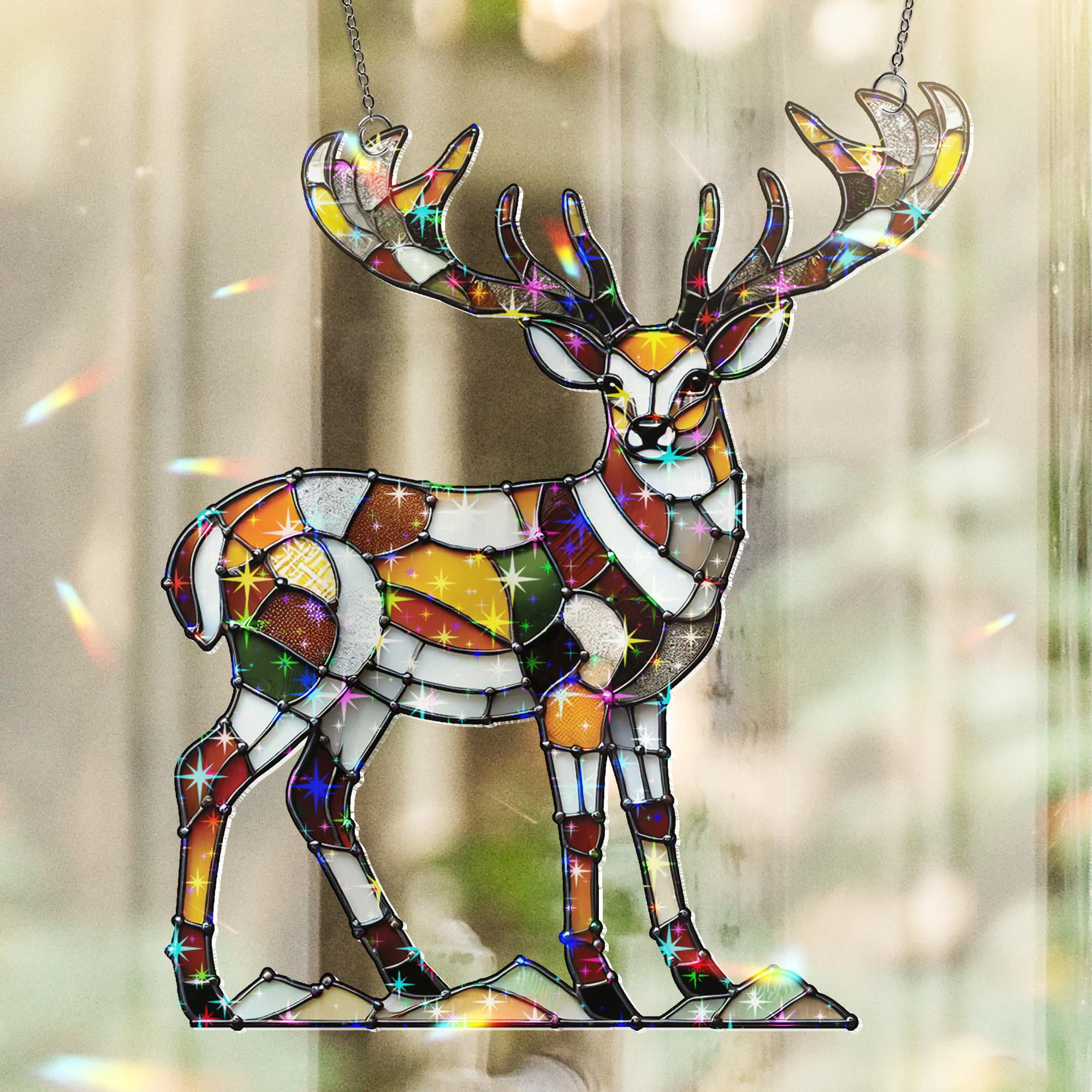 Lotusprinthandmade Deer Hunting Custom Shape Star Hologram Ornament 8in, hunting gift ornament, deer lovers holographic decoration