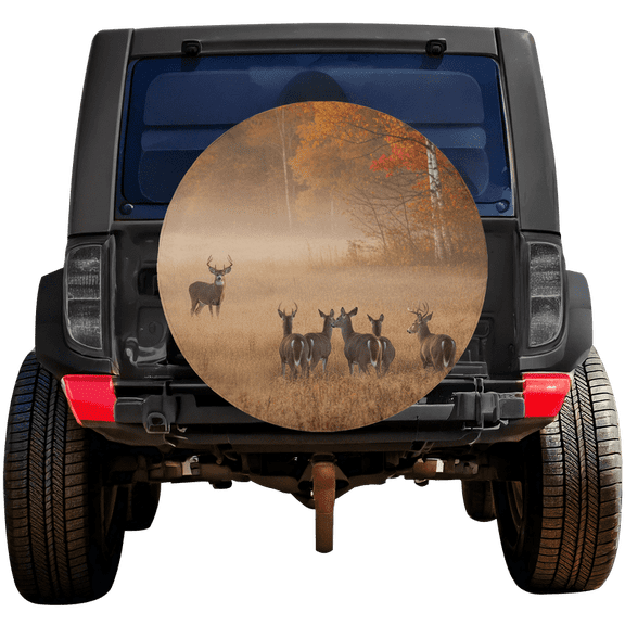 Lotusprinthandmade Deer Hunting Spare Tire Cover Without Backup Camera Hole