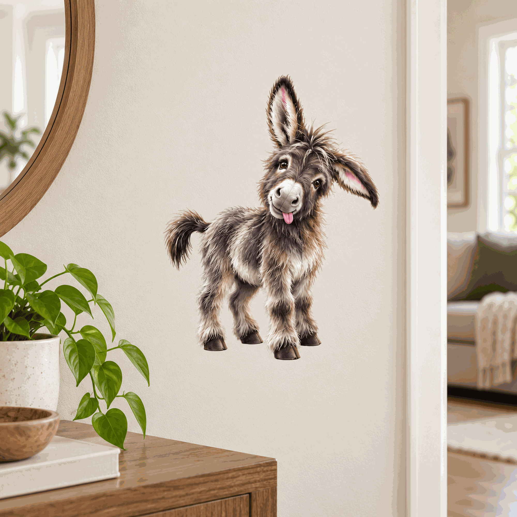 Lotusprinthandmade Donkey Transparent Vinyl Decal, Cute Farm Animal ...
