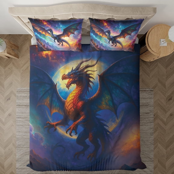 Lotusprinthandmade Dragon Lovers Graphic Bedding Set (Made in Vietnam) (78x88), Durable And High-Quality Bedding
