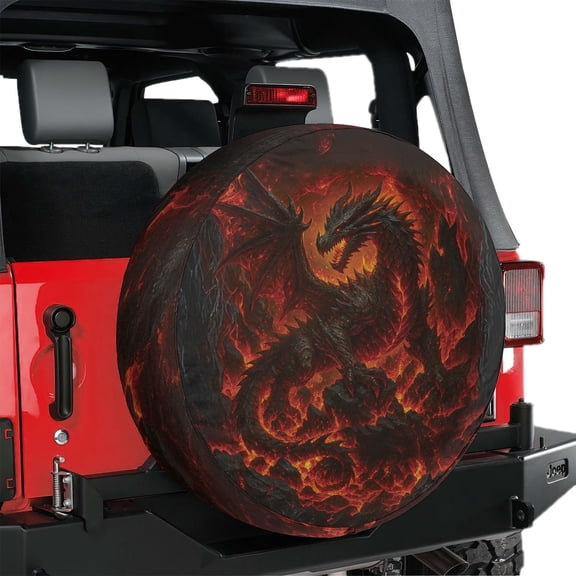Lotusprinthandmade Dragon Lovers Spare Tire Cover Without Backup Camera Hole 34 in