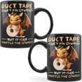 thumbnail image 1 of Lotusprinthandmade Duct Tape Can't Fix Dragon Black Ceramic Mug (11oz) (Made In US), 1 of 5