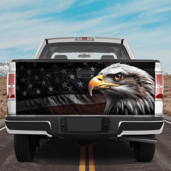 Lotusprinthandmade Eagle America Flag Patriotic Tailgate Wrap 26 x 66 in Truck Decal