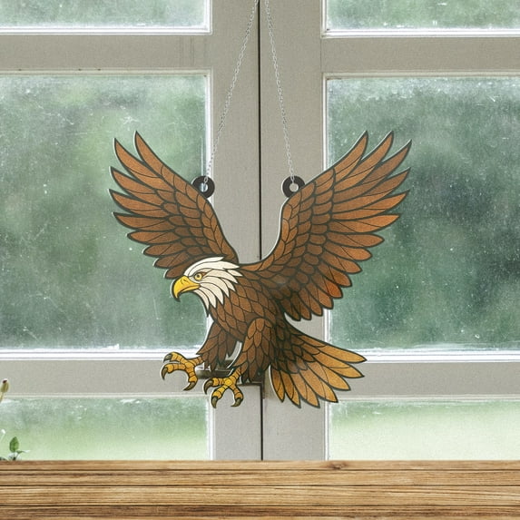 Lotusprinthandmade Eagle Custom Shape Window Hanging Acrylic Ornament (5x5), patriotic eagle window decor, eagle bird acrylic ornament, eagle hanging decoration