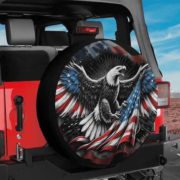 Lotusprinthandmade Eagle Spare Tire Cover Without Backup Camera Hole