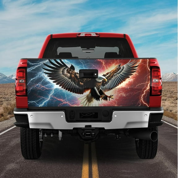 Lotusprinthandmade Eagle Truck Tailgate Wrap 24"x58", Eagle Truck Tailgate Sticker Decal Wrap