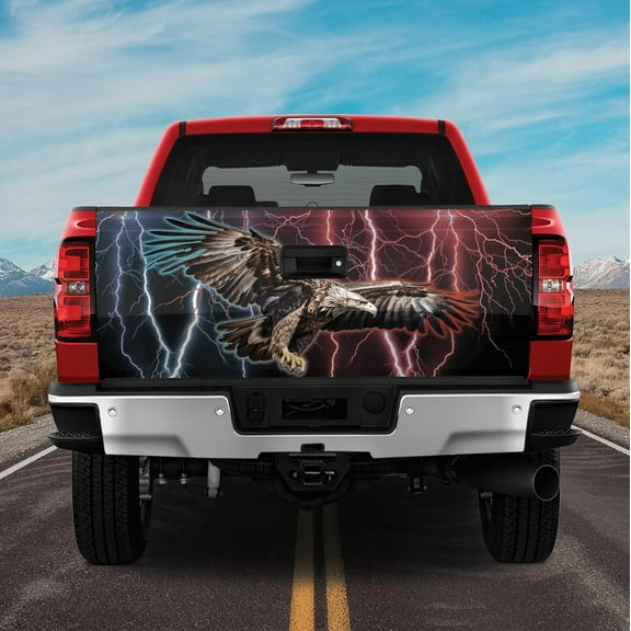 Lotusprinthandmade Eagle Truck Tailgate Wrap 26"x66", Eagle Truck Tailgate Sticker Decal Wrap