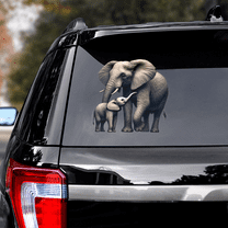 Lotusprinthandmade Elephant Mom and Kid Family Transparent Vinyl Decal 4 Sizes (6x9 Inches), Jesus Decal