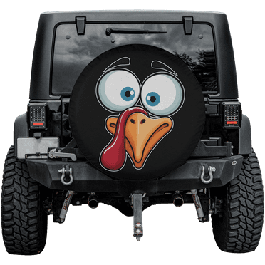 Lotusprinthandmade Face Cute Turkey Spare Tire Cover Without Backup Camera Hole 6 Sizes (27 in.)