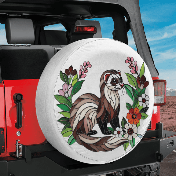 Lotusprinthandmade Ferret Lovers Spare Tire Cover Without Backup Camera Hole 31 in