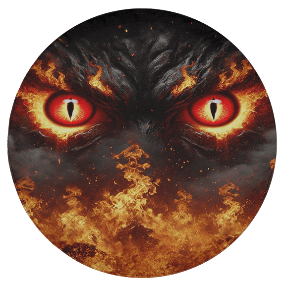 Lotusprinthandmade Fire Flames Eyes Spare Tire Cover Without Backup Camera Hole 6 Sizes (34 in.)