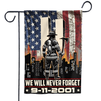 Lotusprinthandmade Firemans 9/11 Day Memorial America 100% Polyester Garden Flag 12x18 inches