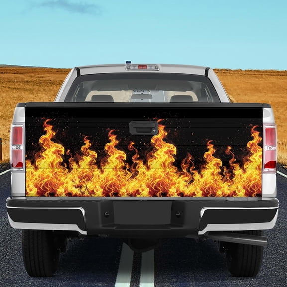 Lotusprinthandmade Flaming Fire Tailgate Wrap 2 Sizes (26"x66")