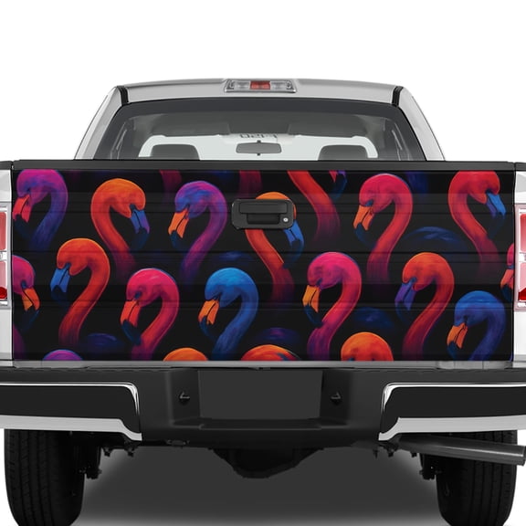 Lotusprinthandmade Flamingo Lovers Tailgate Wrap 2 Sizes (26"x66"), Unique Graphic Tailgate Wrap for Lovers