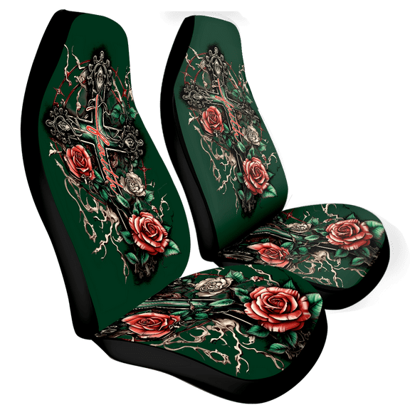 Lotusprinthandmade Floral Jesus Christian God Front Car Seat Cover One Size