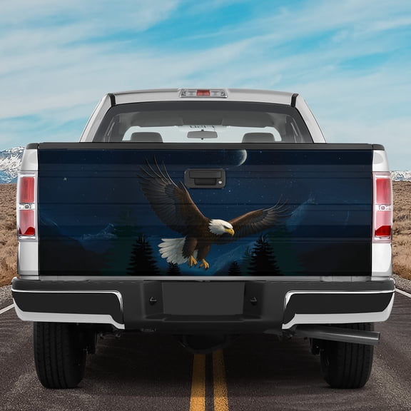 Lotusprinthandmade Flying Eagle Animal 3D Tailgate Wrap 2 Sizes (24"x58"), Animal Graphic Tailgate Wrap