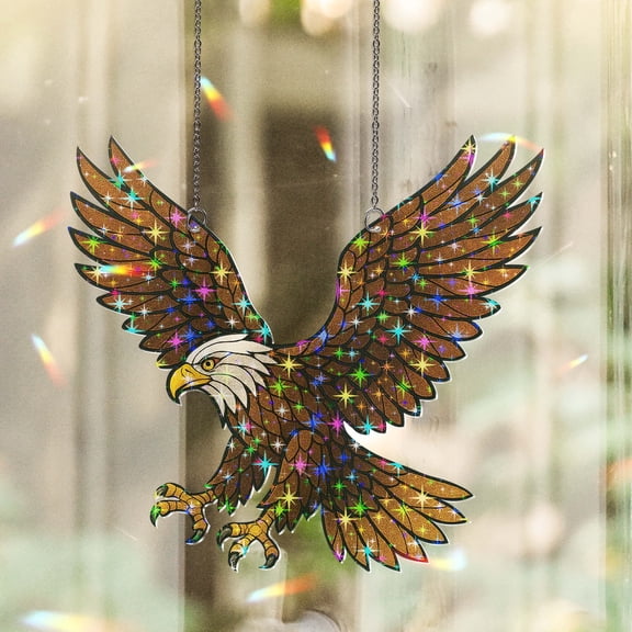 Lotusprinthandmade Flying Eagle Custom Shape Star Hologram Ornament 8 in