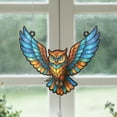 thumbnail image 1 of Lotusprinthandmade Flying Owl Custom Shape Window Hanging Acrylic Ornament With Acrylic Charm (8in), Flying Owl Acrylic Ornament, 1 of 4