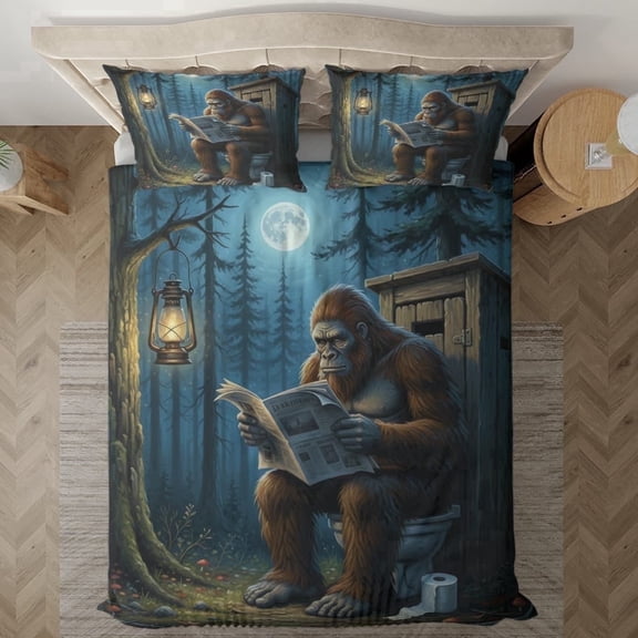 Lotusprinthandmade Funny Bigfoot Bedding Set