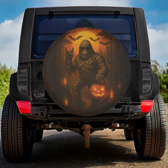Lotusprinthandmade Funny Bigfoot Halloween Spare Tire Cover Without Backup Camera Hole 6 Sizes (31 in.)
