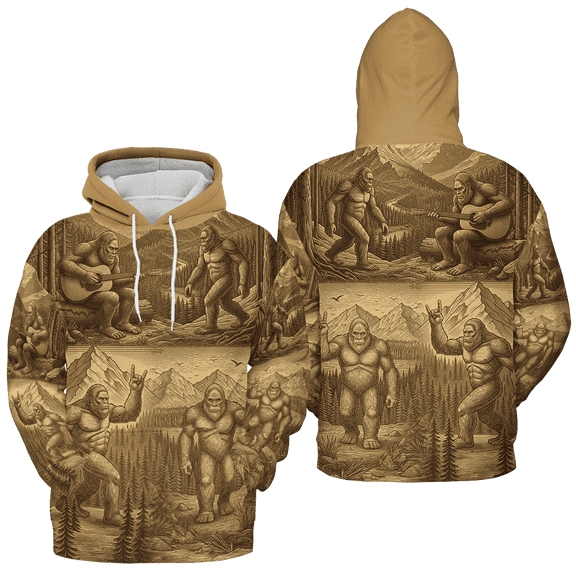 Lotusprinthandmade Funny Bigfoot Sasquatch Hoodie 3D (Lightweight) S-5XL Multicolor (2XL) – Funny Outdoor Hoodie