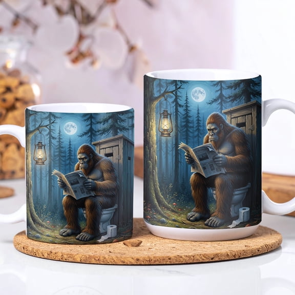 Lotusprinthandmade Funny Bigfoot Ceramic Mug (15oz)