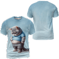 thumbnail image 1 of Lotusprinthandmade Funny Cat Unisex T-shirt 3D S-5XL Multicolor, cat shirt, cat t shirt, cat t shirts for women, 1 of 5
