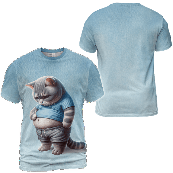 Lotusprinthandmade Funny Cat Unisex T-shirt 3D S-5XL Multicolor, cat shirt, cat t shirt, cat t shirts for women