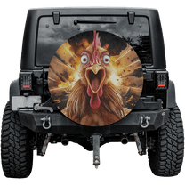Lotusprinthandmade Funny Chicken Theme Spare Tire Cover Without Backup Camera Hole 6 Sizes (27 in.)