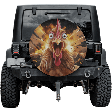 Lotusprinthandmade Funny Chicken Theme Spare Tire Cover Without Backup Camera Hole 6 Sizes (27 in.)