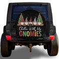 thumbnail image 1 of Lotusprinthandmade Funny Christmas Gnomes Spare Tire Cover With Backup Camera Hole 6 Sizes (28 in.), funny gnomes tire cover, christmas gnome car decor, 1 of 6