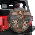 thumbnail image 1 of Lotusprinthandmade Funny Cow Lovers Graphic Spare Tire Cover Without Backup Camera Hole 6 Sizes (28 in.), humorous cow print spare tire cover, 1 of 6