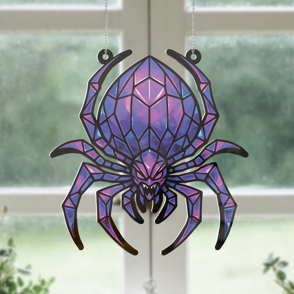 Lotusprinthandmade Funny Halloween Skeleton Spooky Graphic Custom Shape Window Hanging Acrylic Ornament (8x8), Skeleton Halloween Window Hanging Decoration