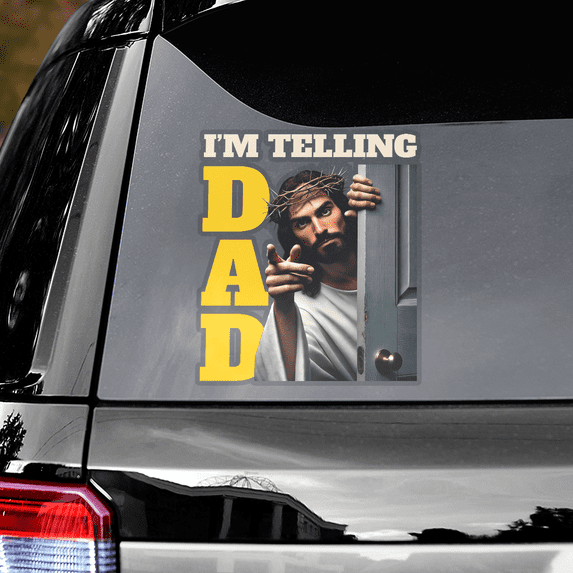 Lotusprinthandmade Funny Jesus Christian Transparent Vinyl Decal 4 Sizes (6x9 Inches), Jesus Decal