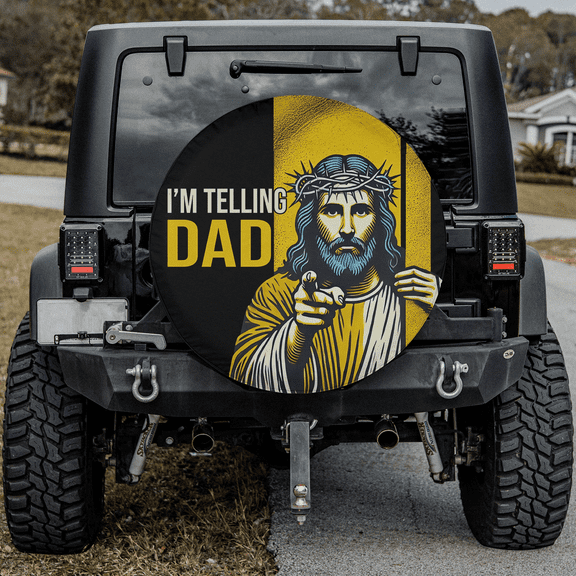 Lotusprinthandmade Funny Jesus Spare Tire Cover Without Backup Camera Hole, Jesus Spare Tire Cover