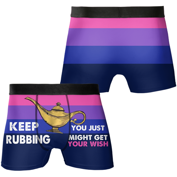 Lotusprinthandmade Funny Keep Rubbing Men's Boxer Briefs XS-5XL Multicolor (M)