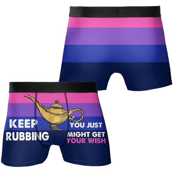 Lotusprinthandmade Funny Keep Rubbing Men's Boxer Briefs XS-5XL Multicolor (S)
