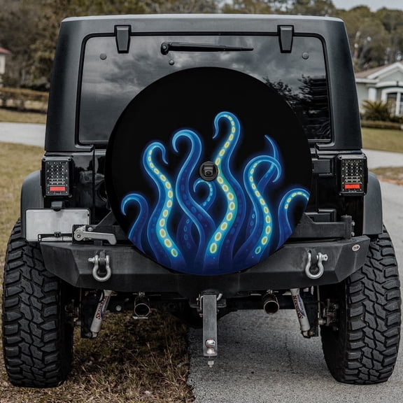 Lotusprinthandmade Funny Octopus Lovers Spare Tire Cover With Backup Camera Hole 6 Sizes (32 in.)